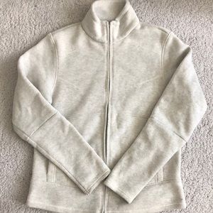 white/gray columbia pullover